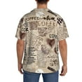 thumbnail image 3 of Kdxio Men'S Hawaiian Shirt For Men Short Sleeve Shirt Abstract Coffee Pattern With Letters Summer Casual Holiday Beach Button Down T-Shirts, 3 of 5