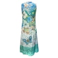 thumbnail image 4 of WILLBEST Robes de Mode Africaine Ankara pour Femmes Printemps Été Quotidien Décontracté Col Rond Sans Manches Imprimés Longue Robe, 4 of 4