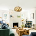 thumbnail image 5 of 20" Modern Gold 6-Light Leaf Chandelier for Dining Room, Living Room and Entryway, 5 of 11