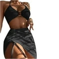 thumbnail image 1 of Traje de baño de 3 piezas con cintura alta y tirantes cruzados para mujer Fridja  nalpqowj51083, 1 of 7