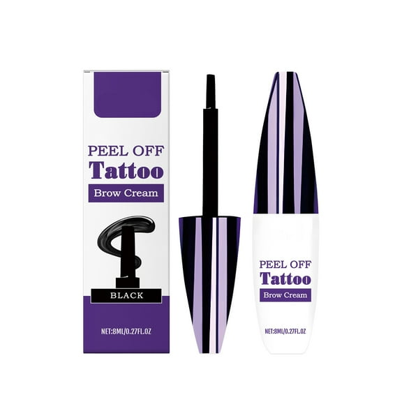 HHBEAUTY Waterproof Eyebrow Gel, Tearable Liquid Eyebrow Pencil, 2025 Latest Eyebrow Colour Tattoo, Waterproof Eyebrow Tattoo, Peel Off Tattoo Brow Gel Tint Long Lasting, Black