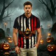 thumbnail image 5 of IAJDKMEK Halloween Men's Polo Short Sleeve Shirt - Button-Down Collar Knit Shirt, Breathable Summer Shirt for Daily Wear, Party, Golf Shirt & Halloween Costume,Beige L, 5 of 7