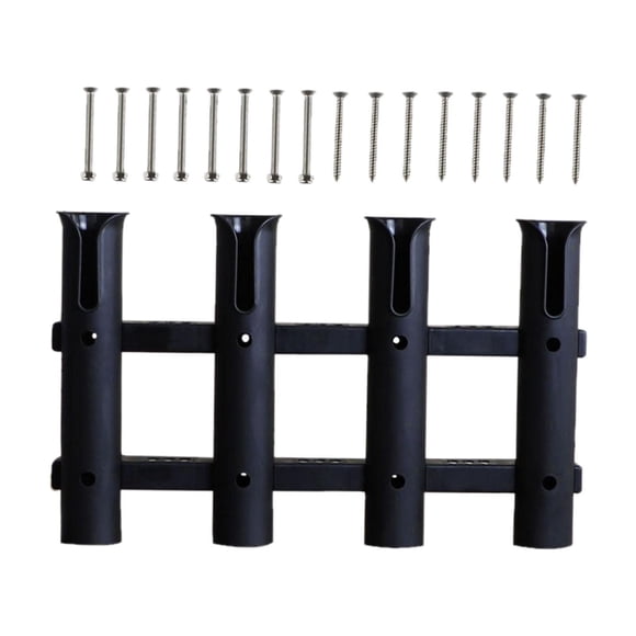 jinwen Fishing Rod/Reel 4 Rack/Pole Side-Mount Slotted All Accessories Included Black
