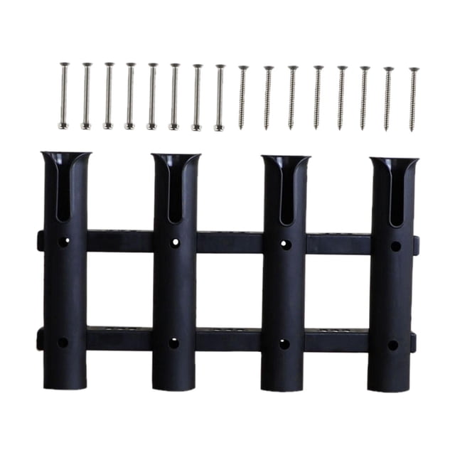 S SERENABLE Fishing Rod Holders 4 Tubes Boat Rod Holder Pole Racks Side-Mount -Off Tube for Black