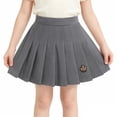 thumbnail image 4 of WOYY Girls High Rise Pleated Skirt School A Line Skirts with Built-In Shorts, Grey, Sizes 3-12, 4 of 8