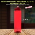 thumbnail image 5 of 10 Poly-Clear Plastic Water Bottles Set, 32 oz. - Durable, Leak-Resistant, Push-Pull Lids - Trans Red, 5 of 5