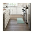 Martha Stewart Stella Ticking Stripe SlipResistant Kitchen Mat Runner, Mint Green/White, 20"x50