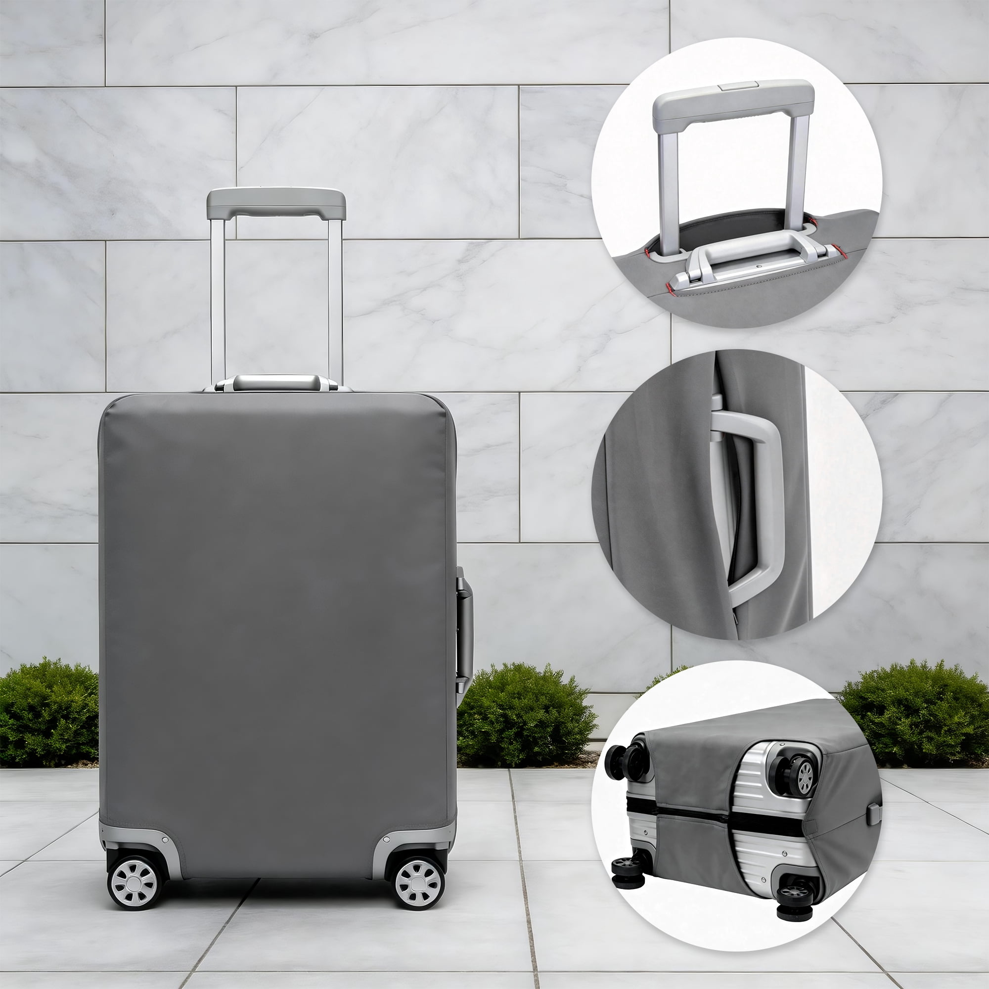 Unique Bargains High Elasticity Luggage Cover for Suitcases Bags Gray Mid