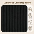 thumbnail image 6 of 63" Corduroy Convertible Chaise Lounge Loveseat with Storage, USB Ports & Lumbar Pillows,Black, 6 of 9