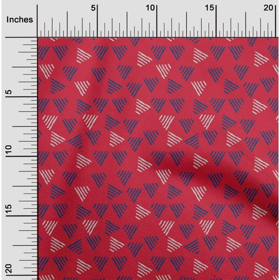 oneOone Organic Cotton Voile Fabric Triangle Block Print Sewing Fabric BTY 42 Inch Wide