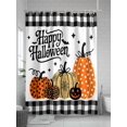 thumbnail image 5 of Fsddascl Halloween Pumpkin Shower Curtain Set - Small 36" x 72" Washable Bathtub Curtain with 12 Hooks, Orange Black Gold Polka Dot Plaid Waterproof Fabric Stall Shower Curtains for Bathroom/Bathtub, 5 of 6