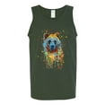 thumbnail image 2 of Bear Painting Splatter Abstract Art Animal Lover Mens Graphic Tank Top, Forest Green, X-Large, 2 of 3