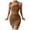 Brown dresses for women 2023, variant on Wycnly Dresses for Women Party Club Sexy Cut-out Bodycon One Shoulder Strap Mini Dresses Slash Neck Sleeveless Color Patchwork Summer Short Formal Dress Wine m