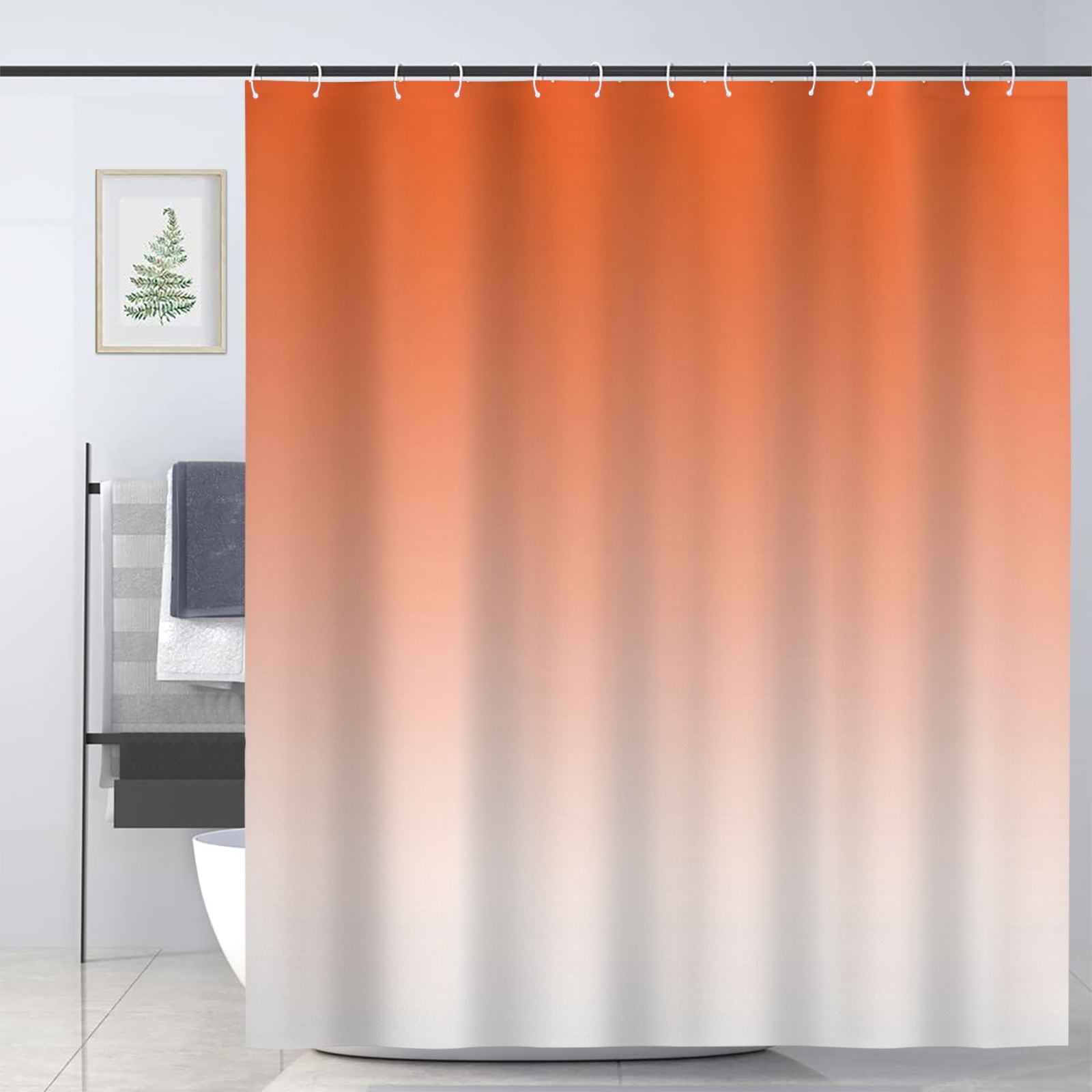 JOOCAR Ombre Shower Curtain for Bathroom Decoration Fabric Shower Curtain set with 12 Hooks,72x72