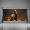 thumbnail image 7 of Vibrant Horse Themed Backdrop Banner with Fireworks and Flames Element Party Decorations Photography Props Background for Celebrations Events and Gatherings, 7 of 7