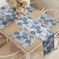 thumbnail image 2 of Ambesonne Floral Table Runner & Placemats, Pastel Colors with Leaves, Placemat 4 pcs + Runner 16"x90", Pale Grey Slate Blue, 2 of 2
