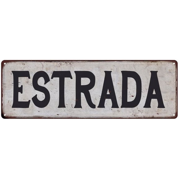 ESTRADA Vintage Look Rustic Chic Metal Sign 8x24 108240036682