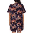 thumbnail image 3 of Bingfone Leopard Print Print Pajamas Sets for Women Soft Short-Sleeved Pjs with Lounge Shorts Two Piece Sleepwear, 3 of 8