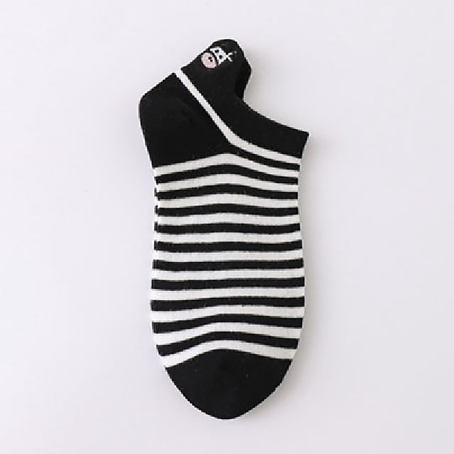 Womens Socks Short Bootie Fuzzy Breathable Cute Ankle Cotton Cow Pattern Fashion Japanese Heel Embroidery Machine Cat Socks