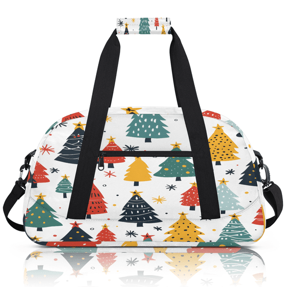 Herdesigns Christmas Tree Sports Duffle Bag for Women & Men, Colorful Gym Bag Dance Bag Overnight Bag Carry On Weekender Travel Bag