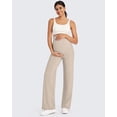 thumbnail image 4 of G4Free Maternity Pants Over The Belly Yoga Dress Work Pregnancy Pants Stretchy Lounge Wide Leg Trousers with Pockets, 4 of 7