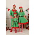 thumbnail image 3 of GYRATEDREAM Women Men Kid Christmas Elf Cosplay Costume Santa Dress+ Pants+Leg Warmer+Hat+ Belt Xmas Costume, 3 of 16