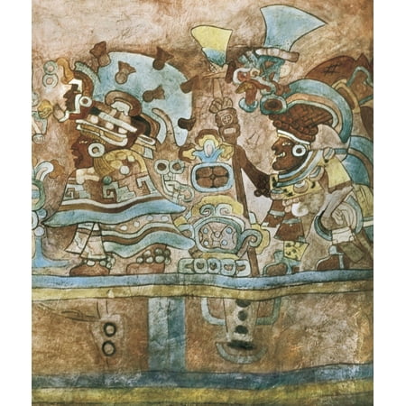Interior Collection - Mexico Oaxaca Monte Albn Frescos In The Interior Of The Grave 105 Zapotec Art Fresco AisaEverett Collection Poster Print