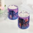 thumbnail image 2 of Yayeee 4 Pack Qtip Holder Bathroom Cotton Swab Canister with Lid Clear Dispenser Set, Cat Walking in Street, 2 of 6