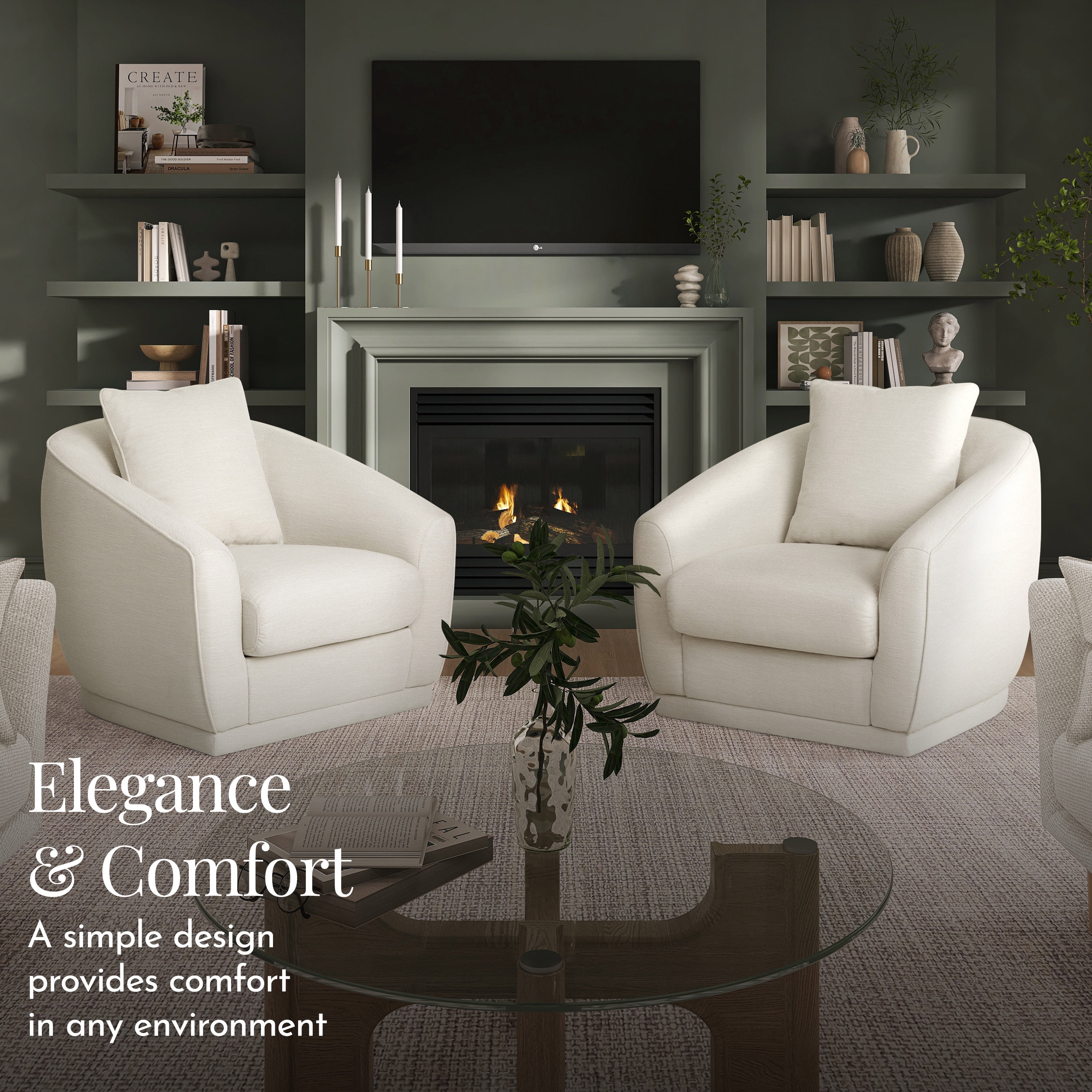 Evolur Magnolia Swivel Chair, Dandelion