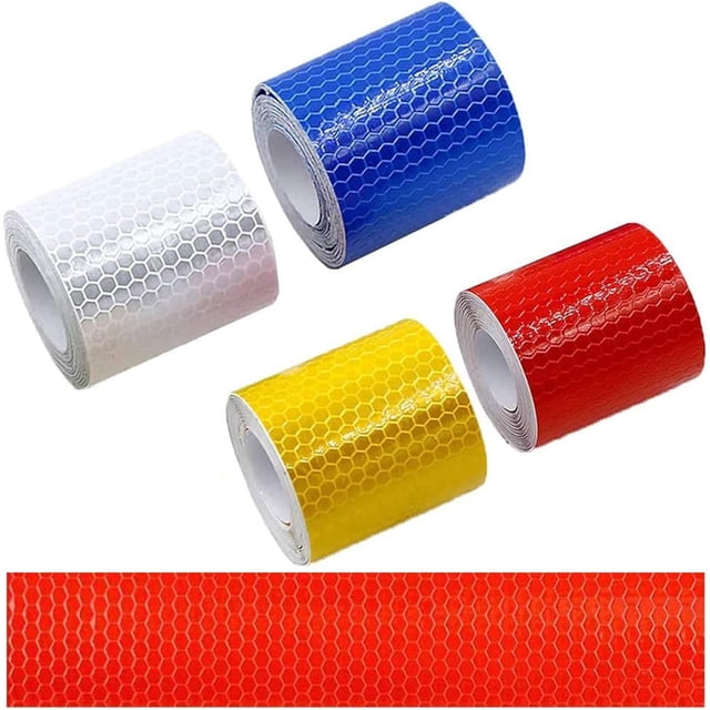 4 Pcs Self Adhesive Reflective Tape, Reflective Sticker Safety Warning Reflective Self Adhesive Warning Tape Visibility Safety Tape