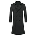 thumbnail image 5 of INSPIRE CHIC Winter Trench Coat for Men's Double Breasted Formal Notched Lapel Long Overcoat M Black, 5 of 6
