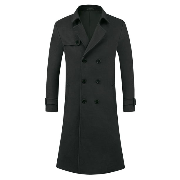 INSPIRE CHIC Winter Trench Coat for Men's Double Breasted