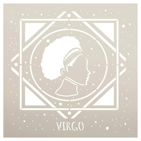 Celestial Vibes Virgo Zodiac Stencil - DIY Star Sign Home Decor Craft for Astrology Enthusiasts - Paint Astrological Wood Signs with Ease - Choose Size 9 x 9 inch for Perfect Celestial Bedroom Ambianc