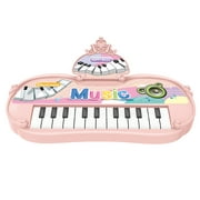 Valentine's Day Gifts for Children Electric Piano Keyboard Kids Puzzle Home 13 Keys Multifunctional Electronic Organ Boys And Girls Toys Hand Piano Electronic Keyboard Pink