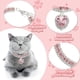 thumbnail image 3 of Collar de diamantes de imitación para perro, 2 piezas, collar de diamantes de imitación de tres filas para gatos con colgante de corazón, collar de gato de cristal ajustable, 3 of 5