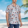 thumbnail image 5 of Xecao I Love USA print Hawaiian shirt - a stylish short-sleeve button-down for men, perfect for casual beach and tropical outings., 5 of 9