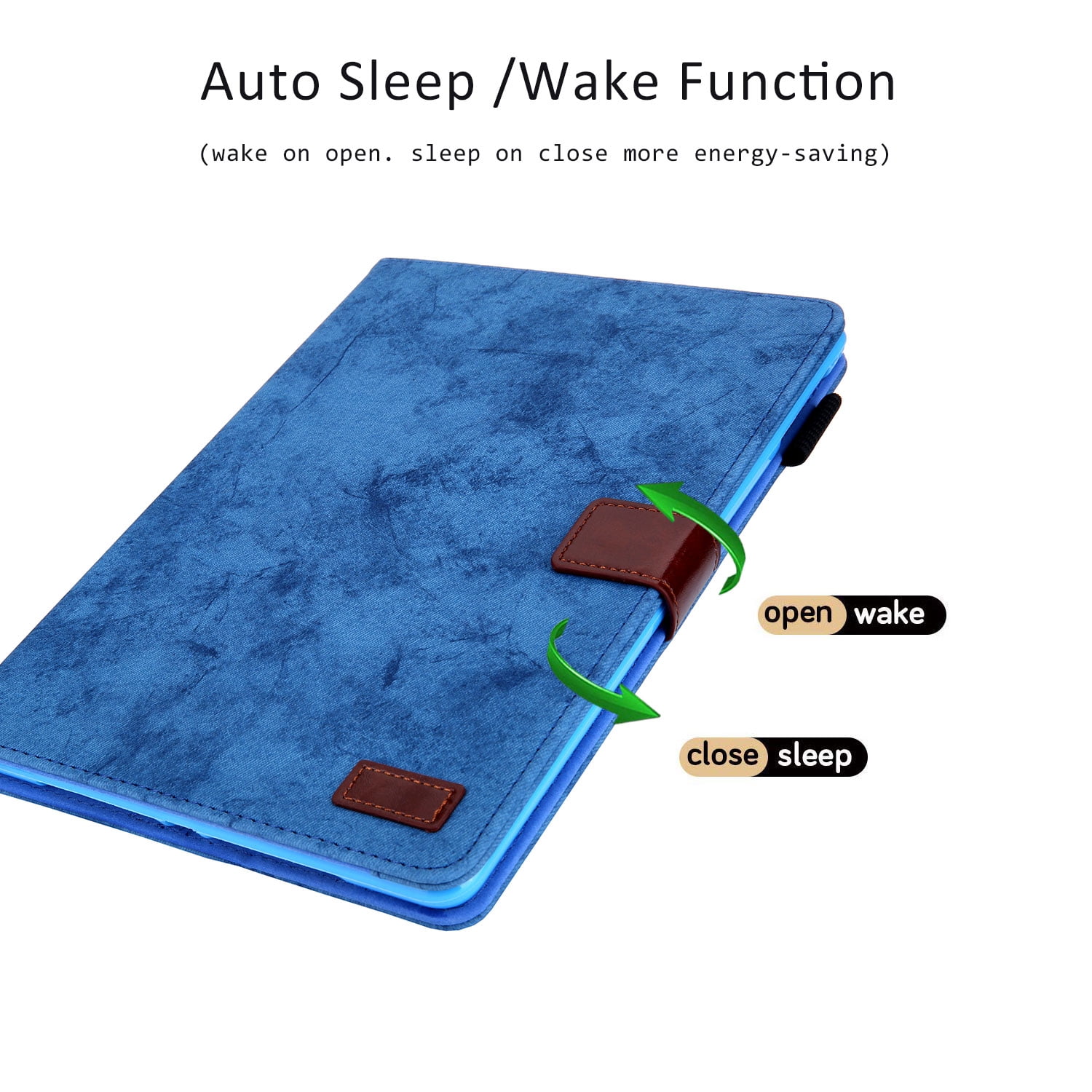 Allytech iPad 8th Gen 2020 Case 10.2 Inch, iPad 7th Gen 2019 Case, PU Leather Slim Fit Multi Angle Stand Smart Cover Auto Sleep Wake Shockproof Folio Flip Pencil Holder Case for Apple iPad 10.2",Blue