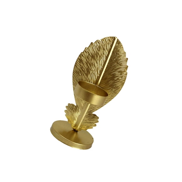 Nordic Leaf Candlestick Wrought Iron table coffee table decorations Candle Holder Crafts Living Room Decor Golden B