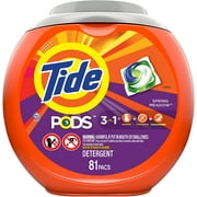 Tide Pods 3 in 1, Laundry Detergent Pacs, Spring Meadow Scent, 81 Count