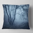 thumbnail image 2 of Designart Tree in Foggy Dark Forest - Landscape Photography Throw Pillow - 18x18, 2 of 5