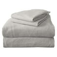 thumbnail image 4 of Great Bay Home Cotton T-Shirt Jersey Knit Flannel Sheet Set  (King, Light Grey), 4 of 6