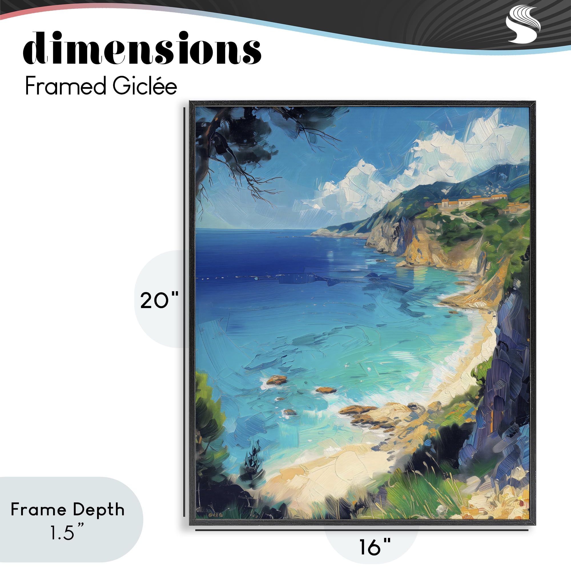 Stupell Industries View of Ocean Retreat Black Framed Giclee Art, design by Creative Studio