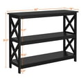 thumbnail image 2 of Renwick 3-Tier Wooden X-Design Console Table with Storage Shelves for Living Room, Black, 2 of 9