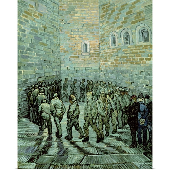 Great BIG Canvas | Rolled Vincent Van Gogh Poster Print entitled The Exercise Yard, or The Convict Prison, 1890
