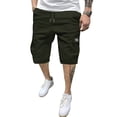 thumbnail image 2 of HKYNLAG Men's Cargo Shorts 2026 Casual Classic Drawstring Elastic Waist Summer Hiking Work Short with 6 Pockets Army Green M, 2 of 5