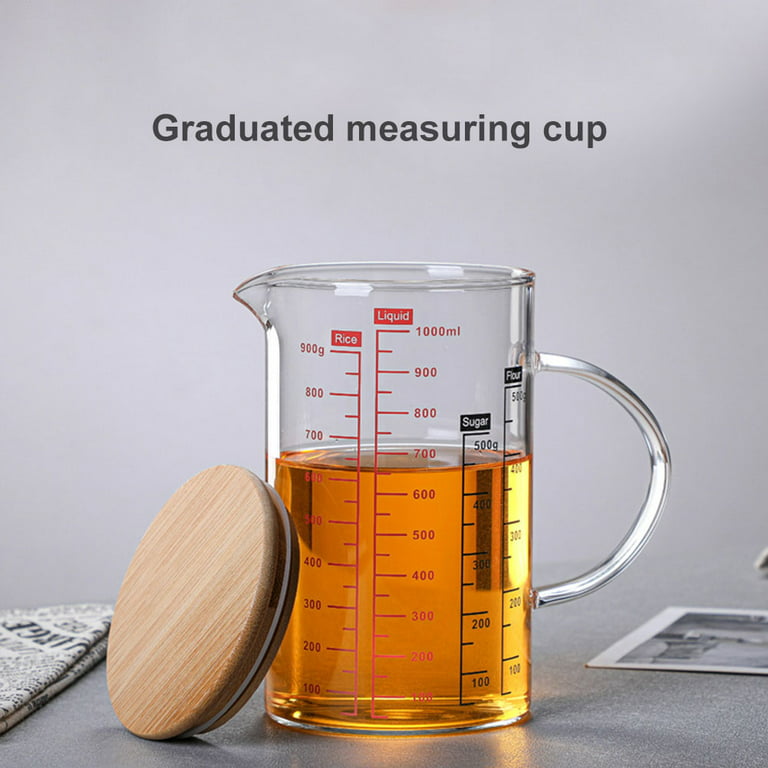 Large Glass Measuring Cup With Measurements - Heat Resistant For