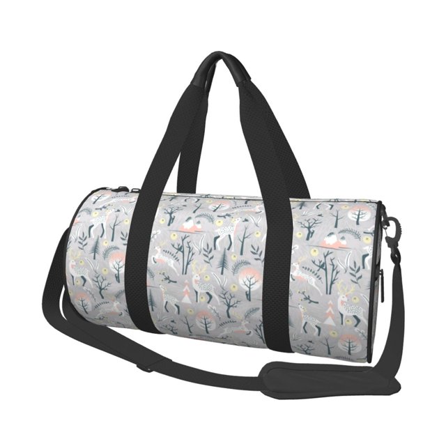 Balery white Moose winter tree Bolsa de Gimnasio para Mujeres y Hombres, Bolsa de Viaje Impermeable, Bolsa de Fin de Semana con Compartimento para Zapatos y Bolsillo Húmedo