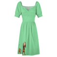 thumbnail image 4 of Vestido de manga corta con perro Slinky vestidos largos para mujer ropa para mujer vestido de invitado de boda 2025, 4 of 6
