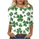 thumbnail image 2 of Xuyuer Women's Fashion St. Patrick's Day Printed 3/4 Sleeve Round Neck Blouse, Casual Holiday Top for Irish Themed Parties, Festival Outfits and Seasonal Celebration, 2 of 5