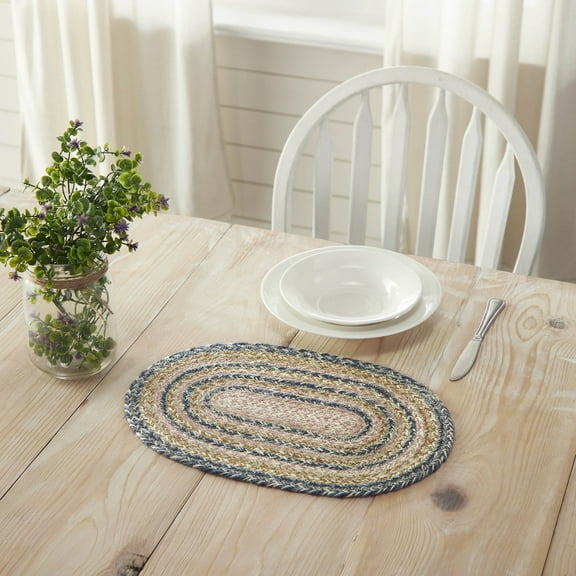 VHC Brands Kaila Jute Oval Placemat 10x15